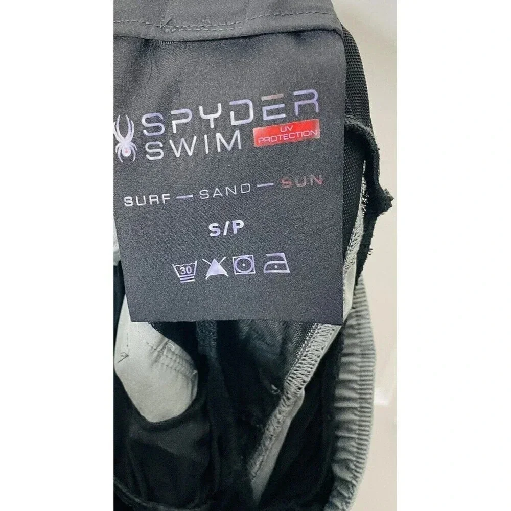 Spyder Quick Dry Swim Board Short Sz S Gray UV Protection Pockets 9